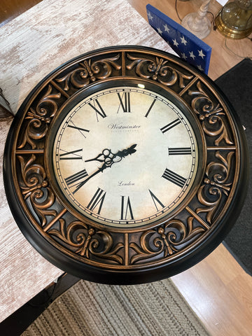 Black & Bronze Round Clock