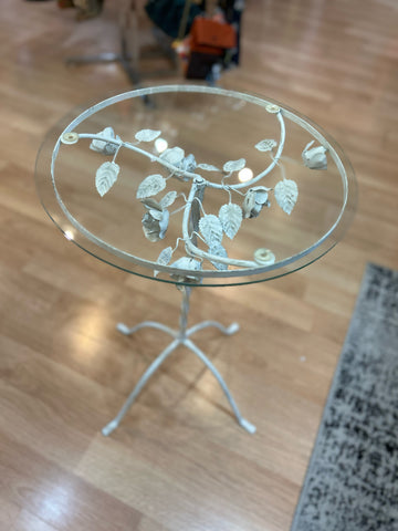 White metal & glass outdoor Table