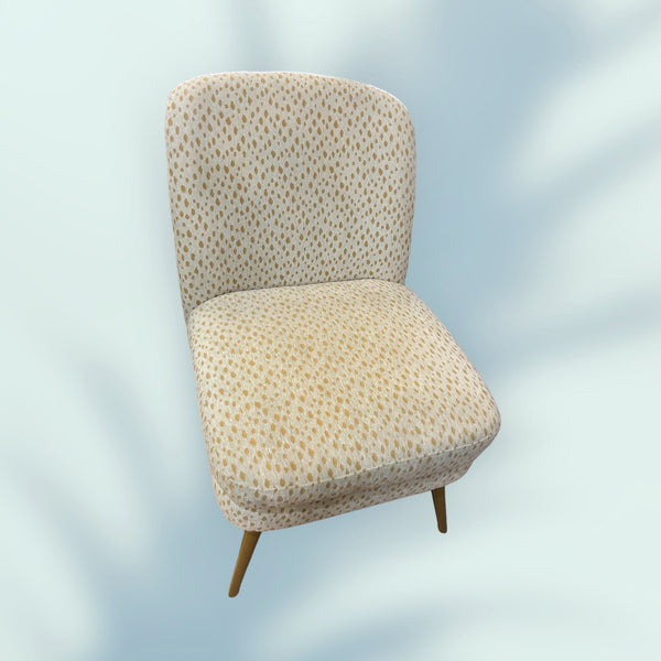 Gold Speckled & Cream Accent Chair