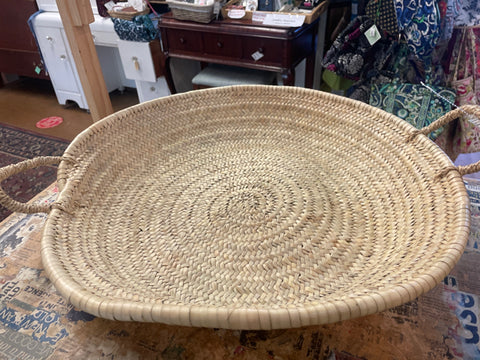 Large Cream Woven Tray Basket