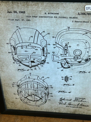 Vintage Football Helmet Blueprint
