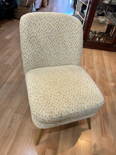 Gold Speckled & Cream Accent Chair