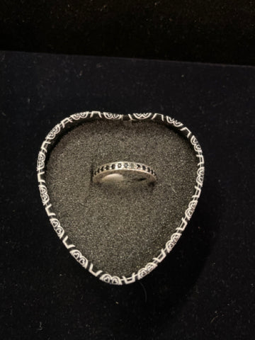 Pandora Ring with Black Stones Size 5