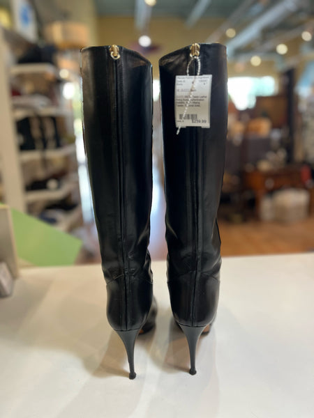 GUCCI Black "Tassle Leather Riding" Boots