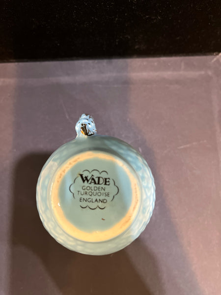 Vintage Wade Golden Turquoise Blue Creamer Pitcher