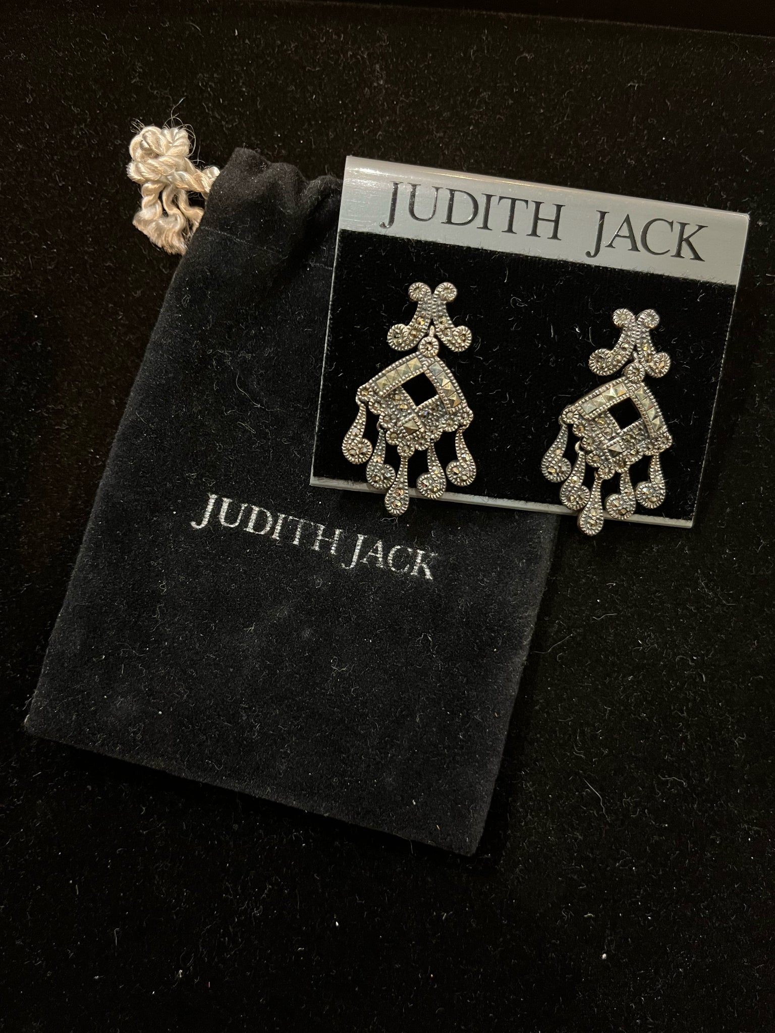 Judith Jack Ornate Droplet Earrings