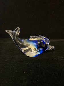 Blue Dolphin Glass Figurine