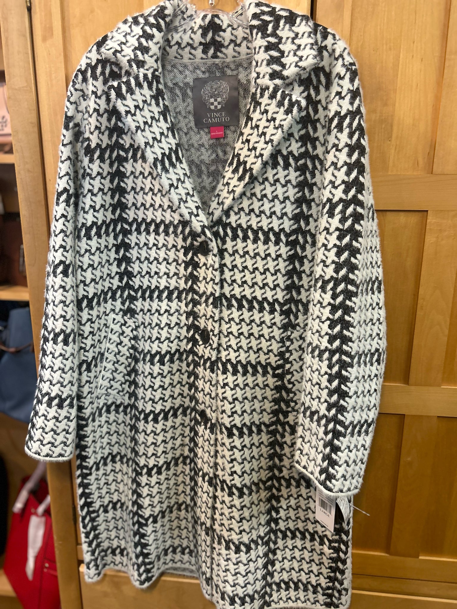 NWT Vince Camuto Plaid Sweater Coat