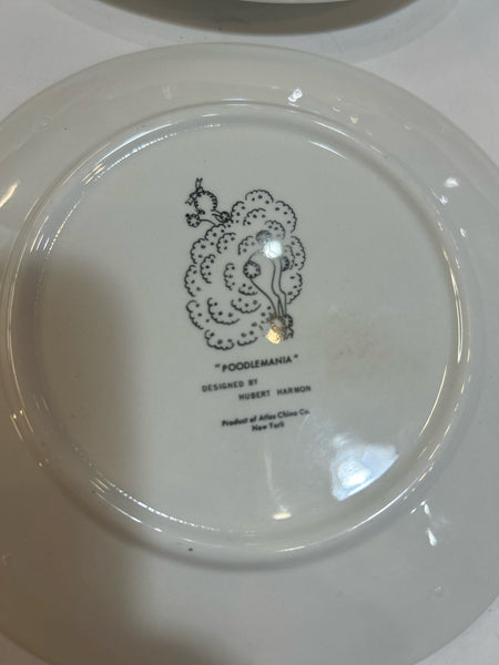 Vintage Poodlemania Hubert Harmon Atlas Decorative Plate Set
