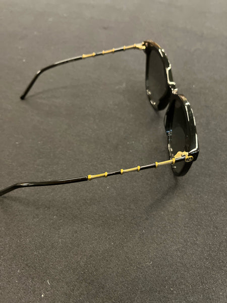 GUCCI Gold & Black Sunglasses