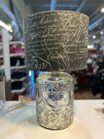 Large Silver Mercury Glass Lamp
