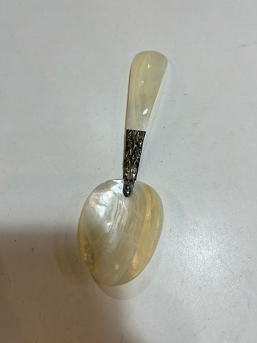 Vintage Shell & Metal Caviar Spoon