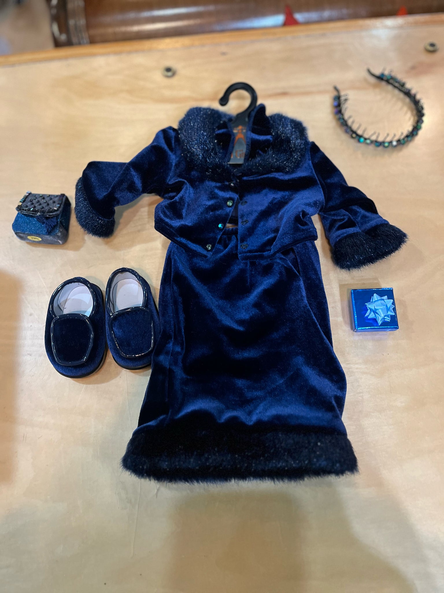 American Girl “Holiday Twilight Blue Velvet Outfit”