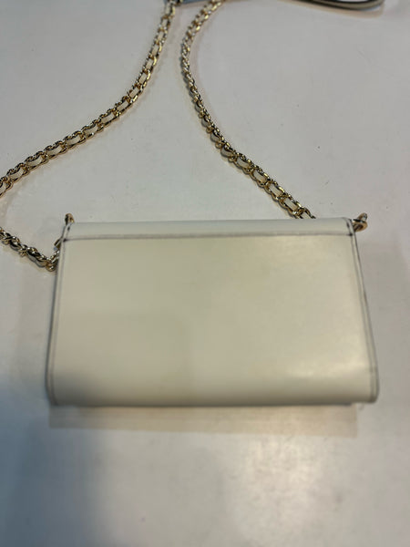 Tory Burch White & Gold Chain Crossbody
