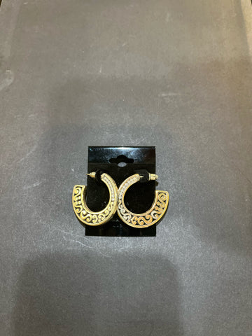 Vintage Brighton Cut-Out Hoop Earrings