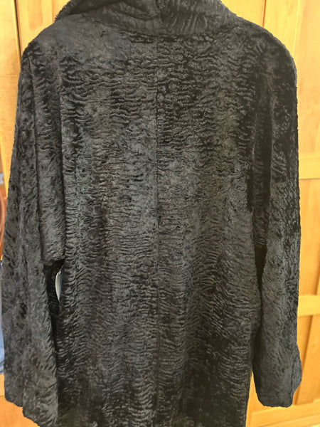 alice + olivia Black Faux Fur Coat