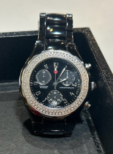 Michele Tahitian Chronograph Ceramic Diamond Watch