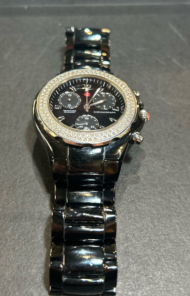 Michele Tahitian Chronograph Ceramic Diamond Watch