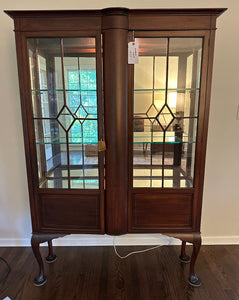 Vintage Leaded Glass China Cabinet