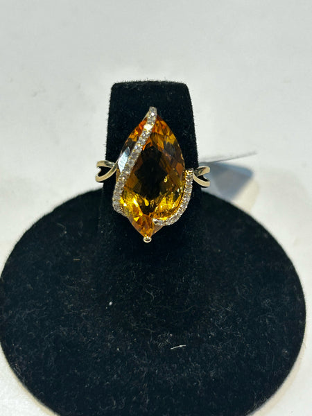 Effy Citrine & Diamond Ring