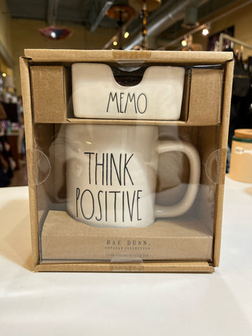 NIB Rae Dunn “Think Positive” Mug Set