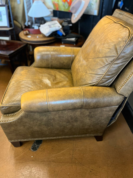 Brown Leather & Studded Detail Recliner