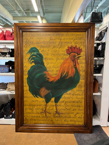 Custom Framed Rooster Art