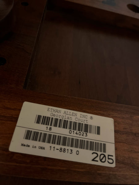 Ethan Allen "Georgian Court Round Cherry Pedestal" Table