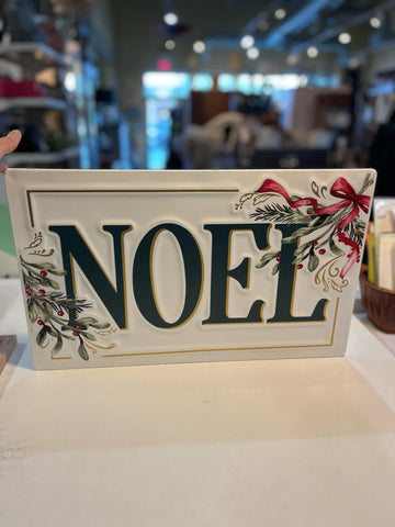 "Noel" White Metal Sign