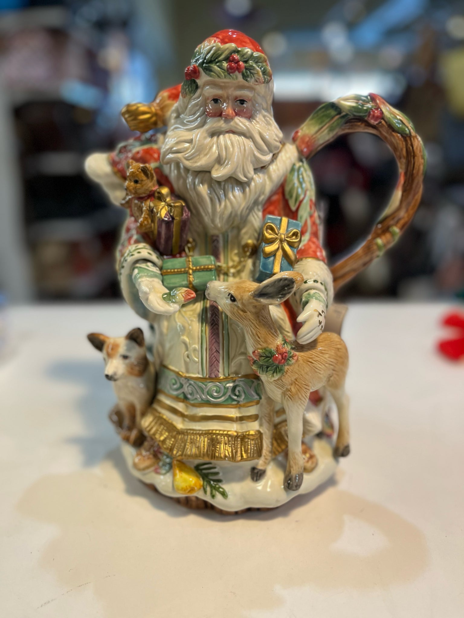 Fitz & Floyd "Enchanted Holiday" Santa Teapot
