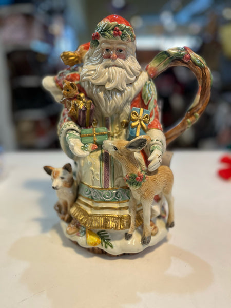 Fitz & Floyd "Enchanted Holiday" Santa Teapot