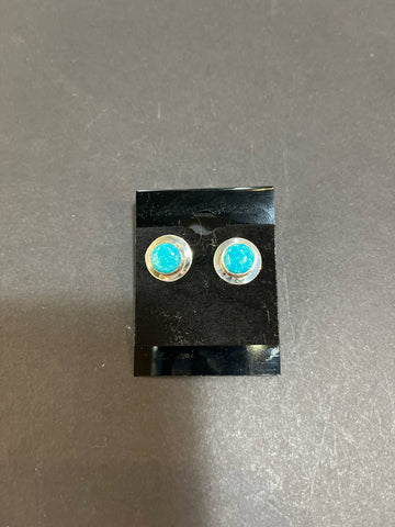 Sterling Silver & Turquoise Stud Earrings