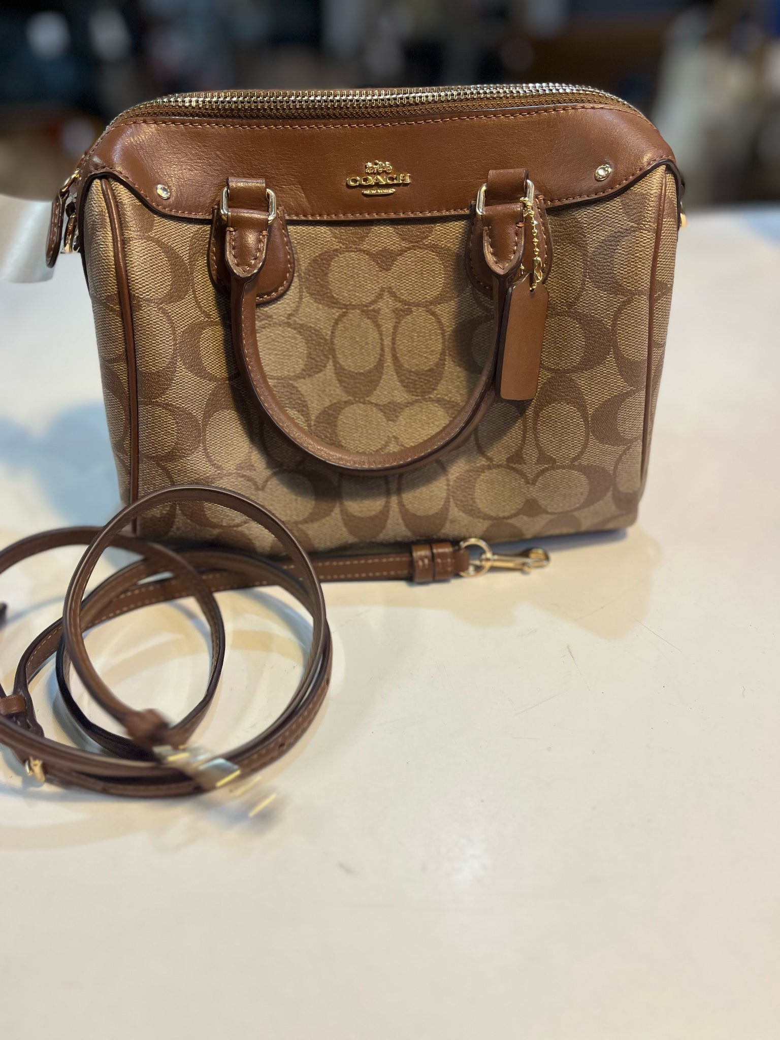 Coach Light Brown "Bennet" Handbag