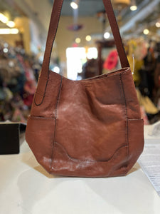 Frye Leather Side Pocket Hobo Handbag