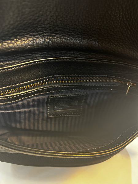 Coach Black Leather Flap Shoulder Bag