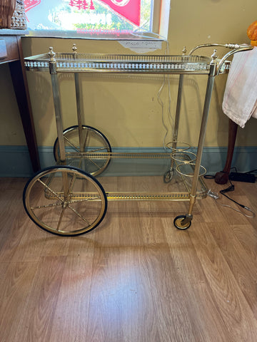 Gold Two-Tier Bar Cart