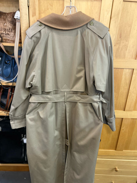 Burberry Tan Double Breasted Wool & Camel Hair Trench Coat