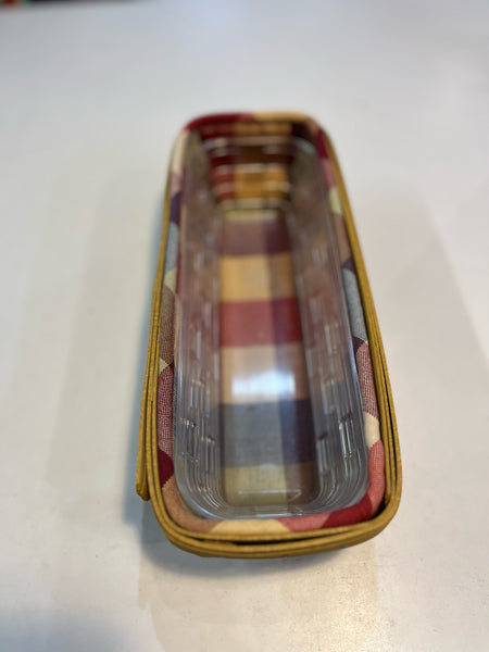 Longaberger Cracker  w/ Plaid Lining Basket