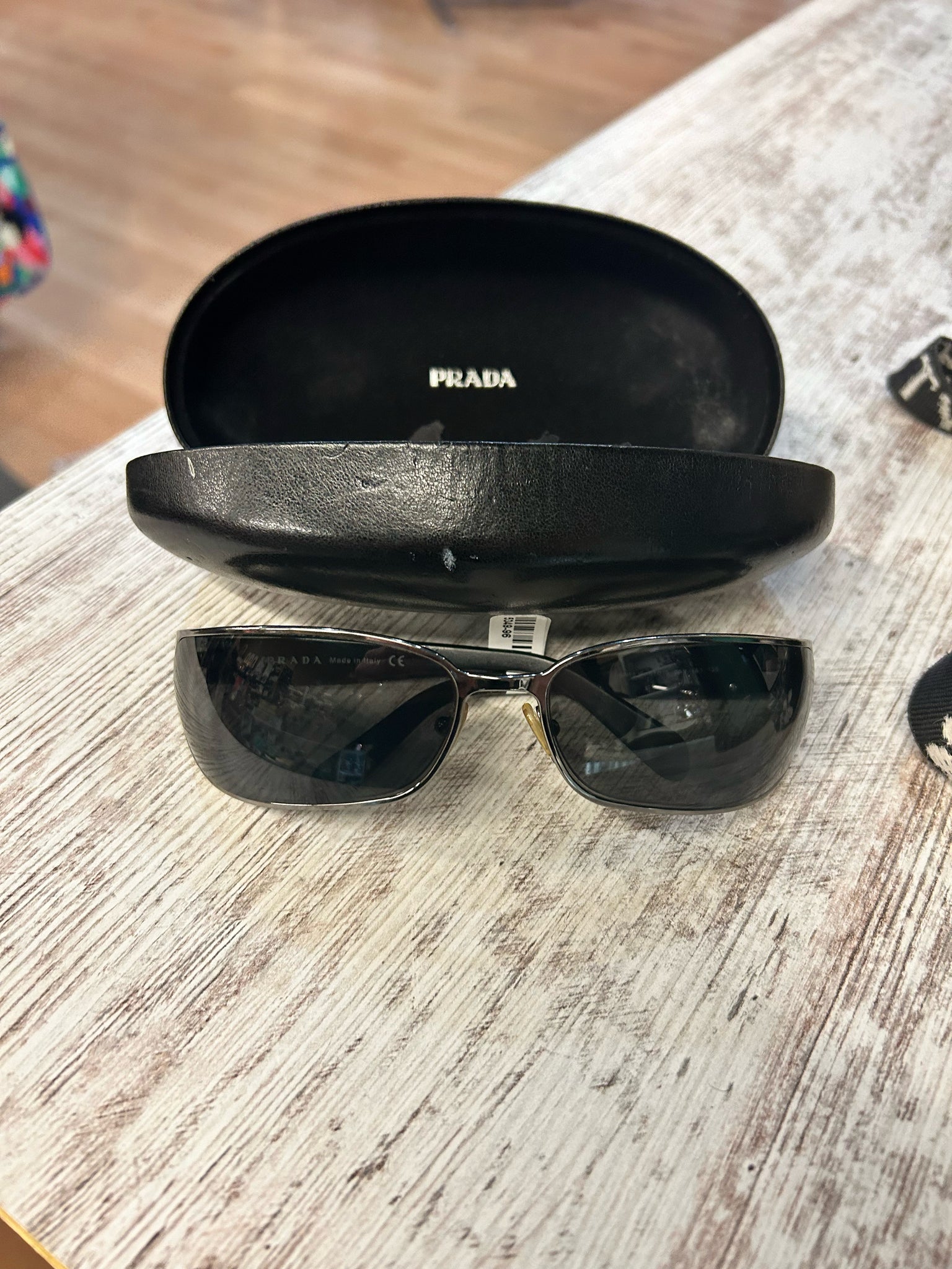 Prada Vintage Silver & Black Sunglasses