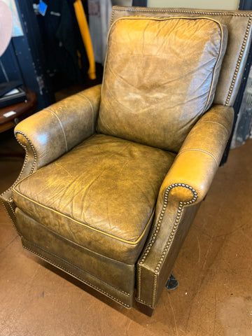 Brown Leather & Studded Detail Recliner