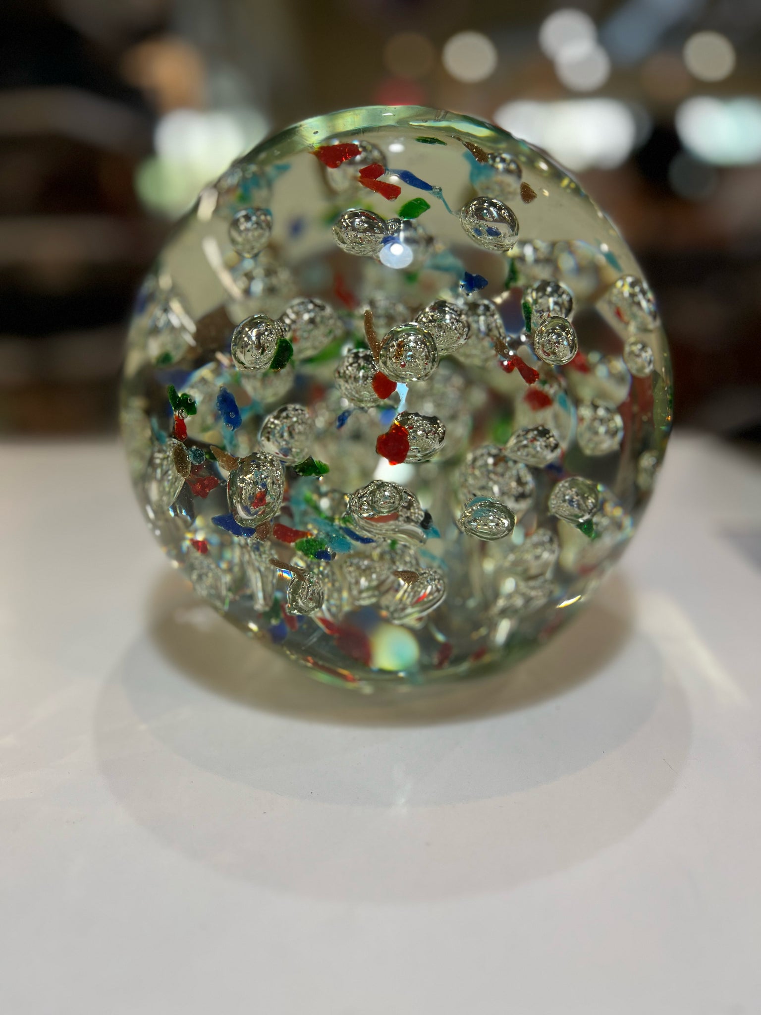 Large Multi-Color Round Paperweight