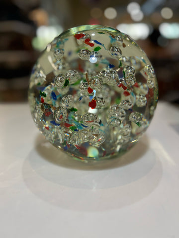 Large Multi-Color Round Paperweight