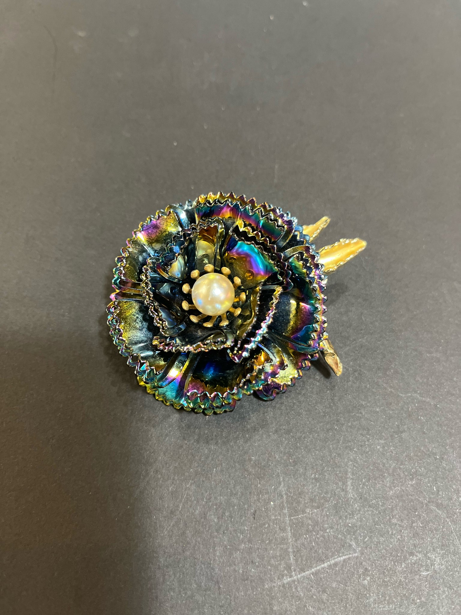 Aura Borealis Flower Brooch