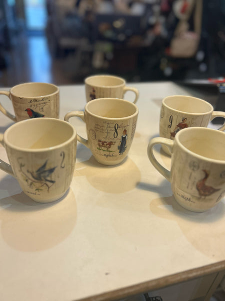 Williams Sonoma 12 Days of Christmas Mug Set