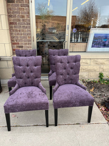 Set of 4 Purple Side Chairs