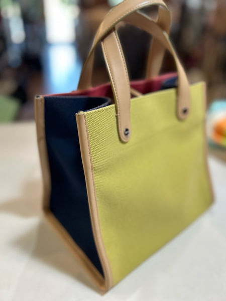 DKNY Colorblock Canvas Satchel