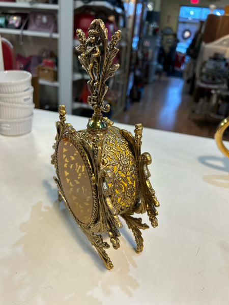 Vintage Ormolu Amber Glass Vanity Perfume Bottle