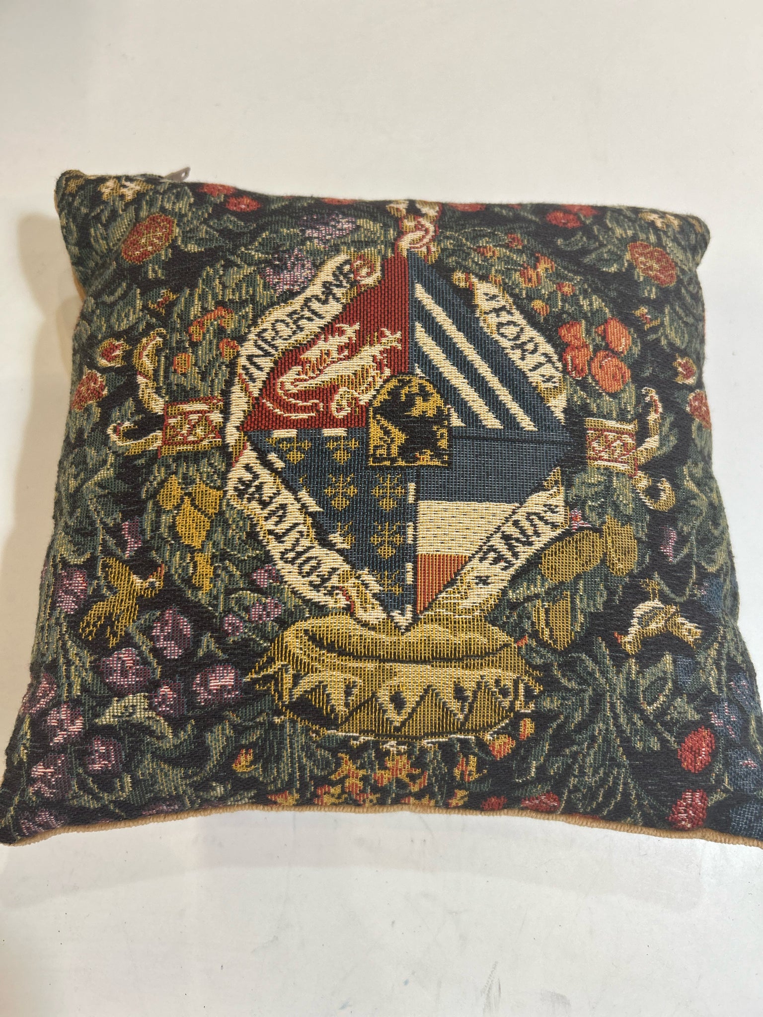 European Needlepoint Coat of Arms Pillow