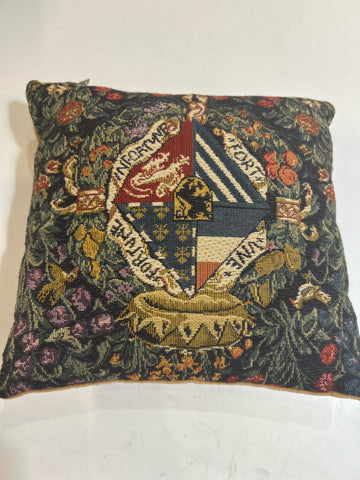 European Needlepoint Coat of Arms Pillow