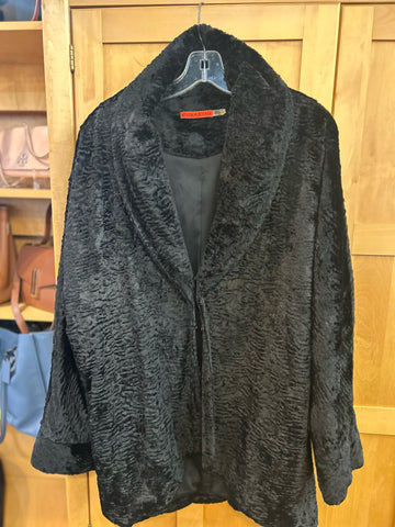 alice + olivia Black Faux Fur Coat